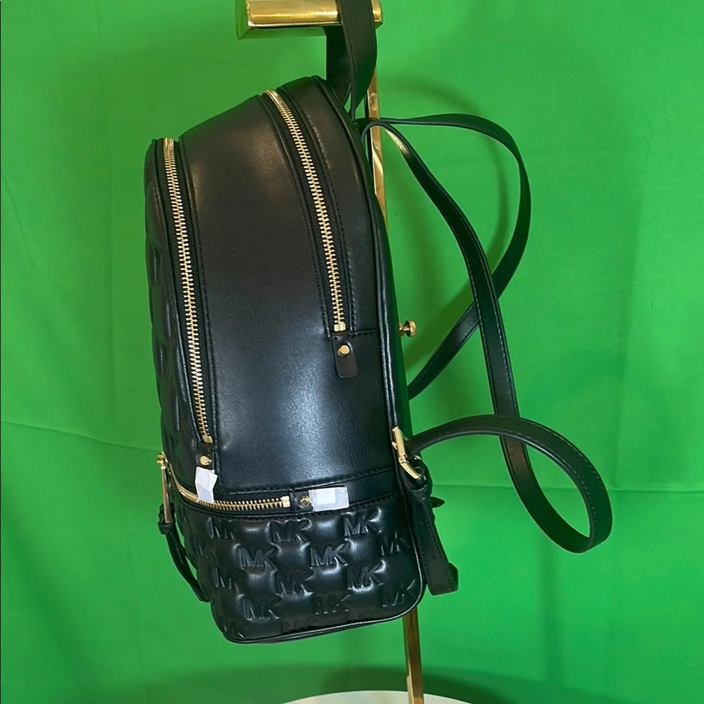 Michael Kors Embossed Black Backpack - Picture 4 of 9